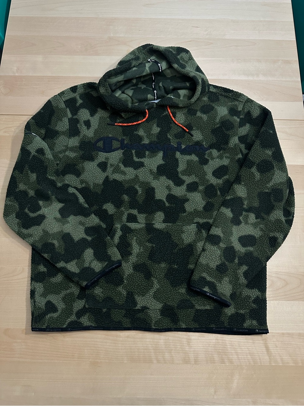 Mens Champion Fleece Camo Hoodie Large